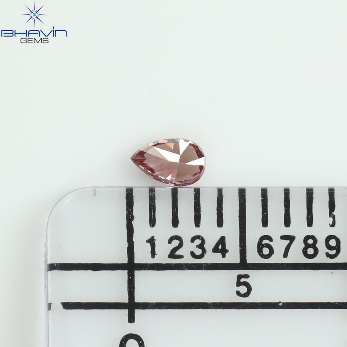 0.07 CT Natural Pear Diamond Enhanced Pink Color Clarity VS1 (3.40 MM)