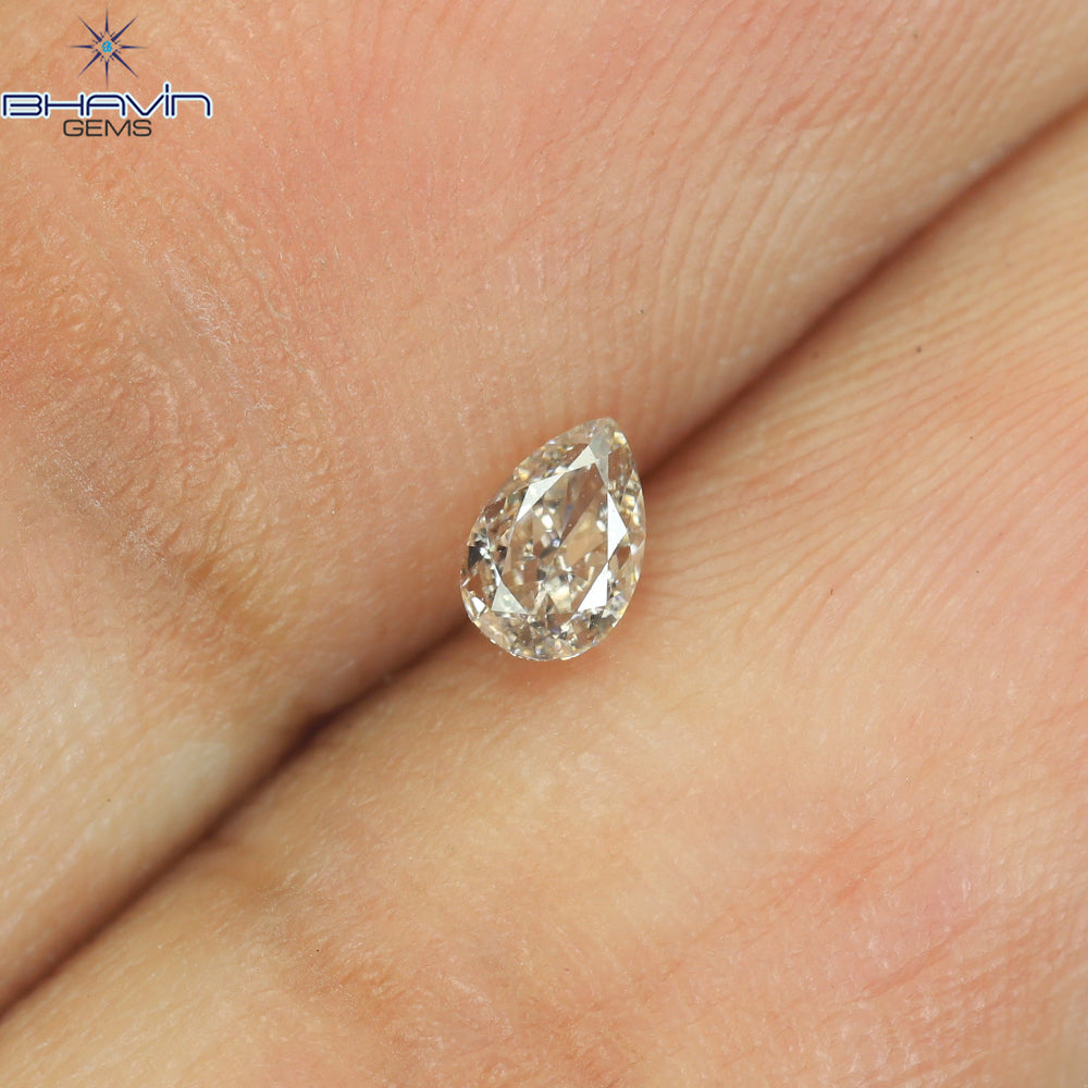 0.17 CT Natural Pear Diamond Pink Color Clarity VS1 (4.06 MM)