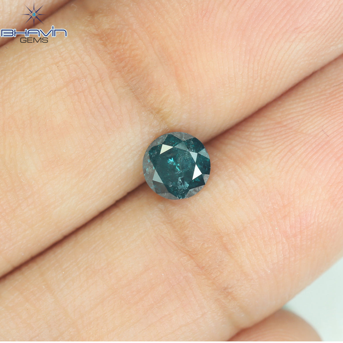 0.55 CT Natural Round Diamond Enhanced Blue Color Clarity I3 (5.04 MM)