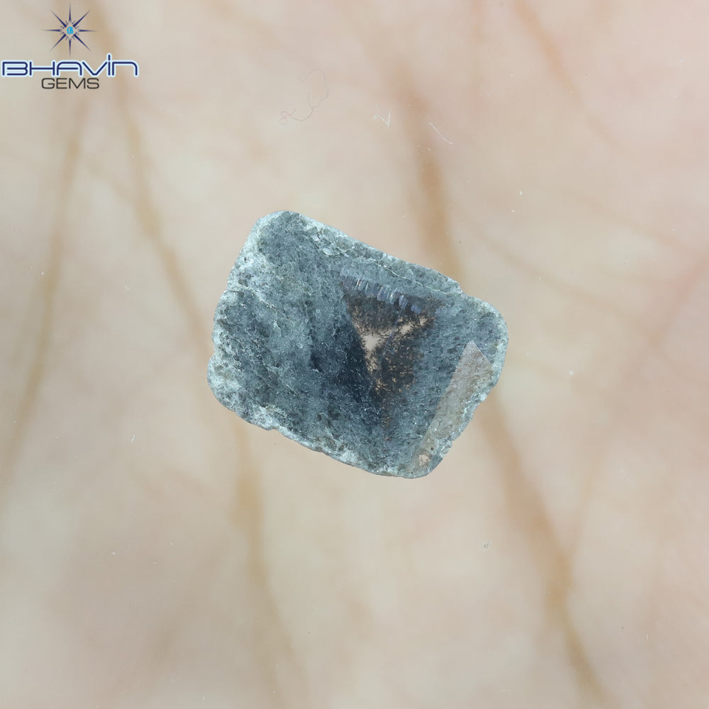 1.28 CT スライス形状 天然ダイヤモンド ソルト アンド ペッパー カラー I3 クラリティ (11.68 MM)