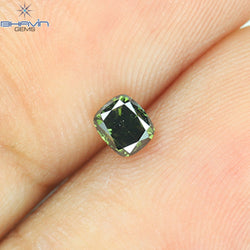 0.27 CT Cushion Shape Natural Loose Diamond Green Color VS1 Clarity (3.77 MM)