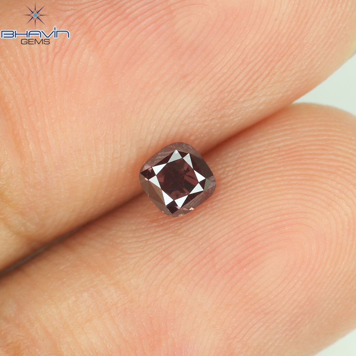 0.34 CT クッション シェイプ ナチュラル ルース ダイヤモンド 強化ピンク色 VS1 クラリティ (3.71 MM)