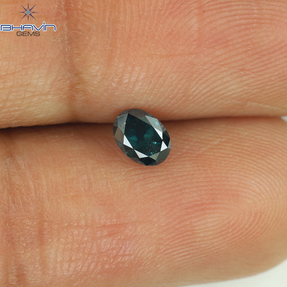 0.30 CT オーバル シェイプ ナチュラル ダイヤモンド ブルー カラー SI2 クラリティ (4.67 MM)