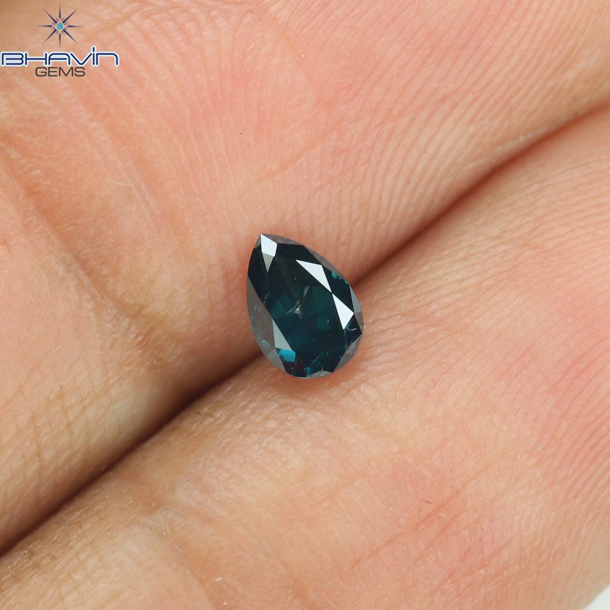 0.29 ペアー シェイプ ナチュラル ダイヤモンド ブルー カラー SI2 クラリティ (5.00 MM)