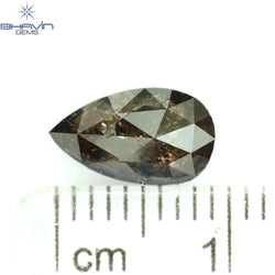 1.40 CT Pear Shape Natural Loose Diamond Salt And Pepper Color I3 Clarity (9.70 MM)