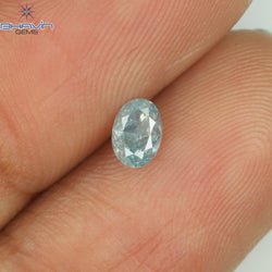 0.29 CT Oval Shape Natural Diamond Greenish Blue Color VS2 Clarity (4.67 MM)