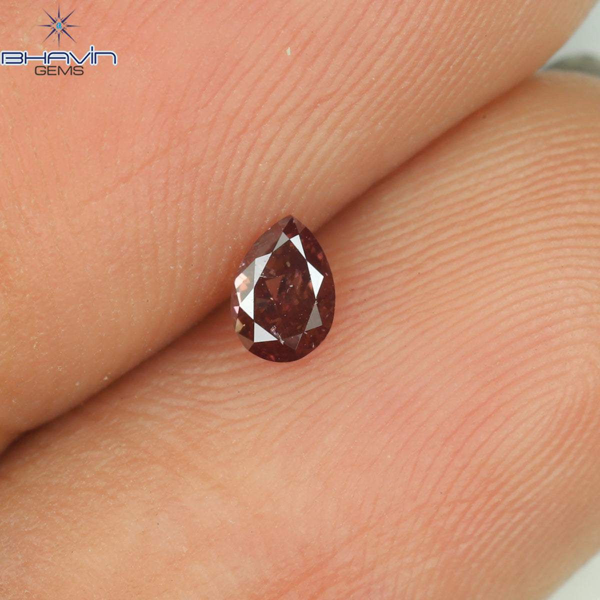 0.09 CT ペアシェイプ ナチュラル ダイヤモンド ピンク色 VS1 クラリティ (3.45 MM)