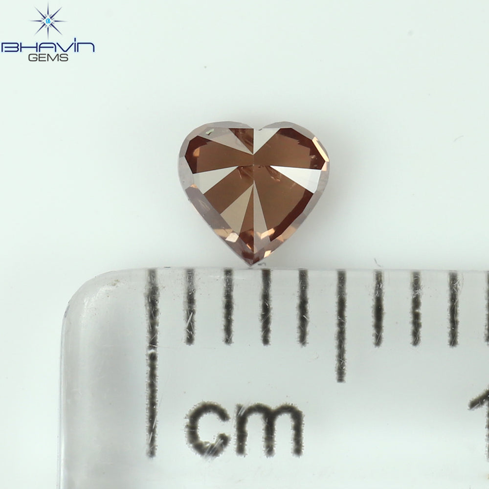 0.28 CT ハート シェイプ ピンク カラー ナチュラル ルース ダイヤモンド SI2 クラリティ (4.05 MM)