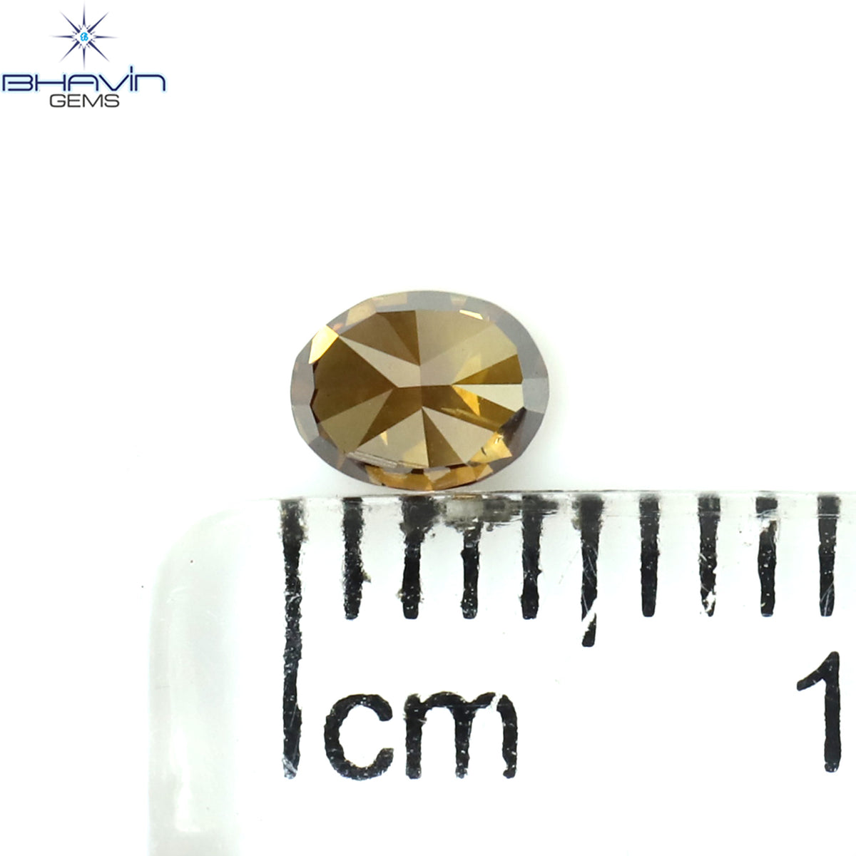 0.90 CT オーバルシェイプ ナチュラル ダイヤモンド エンハンスト ブラウン ピンク カラー I1 クラリティ (7.07 MM)