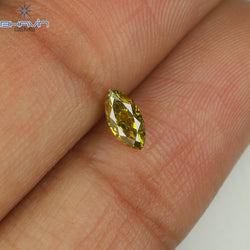 0.29 CT Marquise Shape Natural Diamond Enhanced Yellow Color SI1 Clarity (6.12 MM)