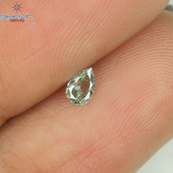 0.10 CT Pear Shape Natural Diamond Green Color VS1 Clarity (4.03 MM)