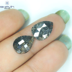 6.07 CT(2 Pcs) Pear Shape Natural Diamond Brown Color I3 Clarity (12.44 MM)