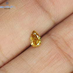 0.21 CT Pear Shape Natural Diamond Orange Color SI1 Clarity (4.85 MM)