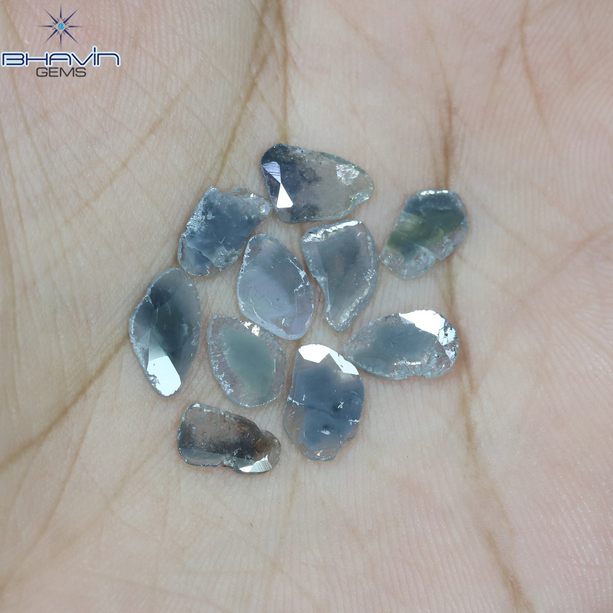 3.94 CT スライス ダイヤモンド ソルト アンド ペッパー カラー クラリティ I3 (9.64 MM)
