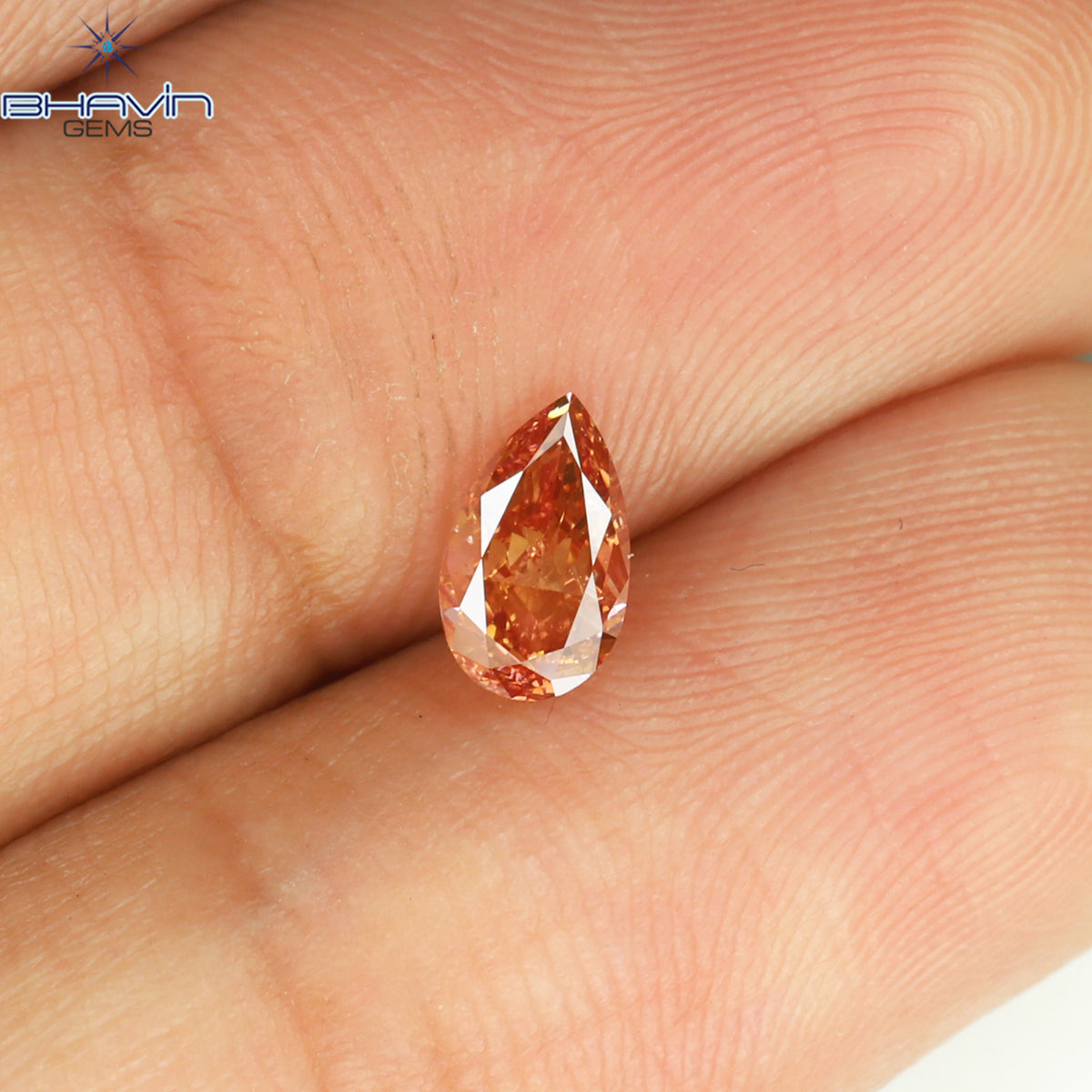 0.19 CT ペアシェイプ ナチュラル ダイヤモンド ピンク色 VS2 クラリティ (4.46 MM)
