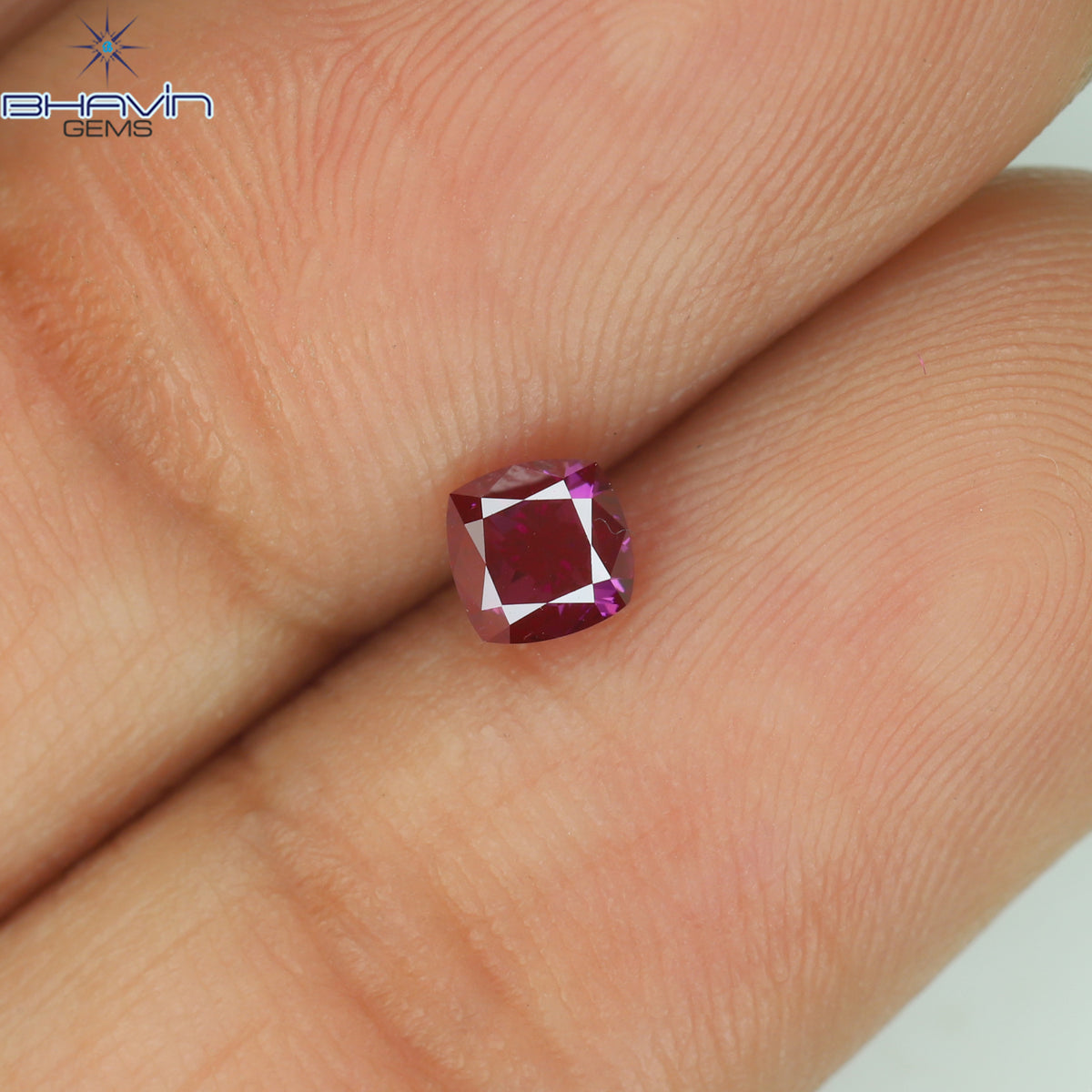 0.20 CT クッション シェイプ ナチュラル ルース ダイヤモンド 強化ピンク色 VS2 クラリティ (3.60 MM)