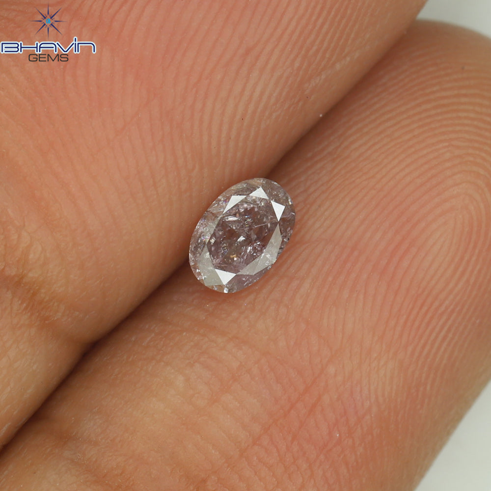 0.28 CT Oval Shape Natural Diamond Pink Color I2 Clarity (4.62 MM)