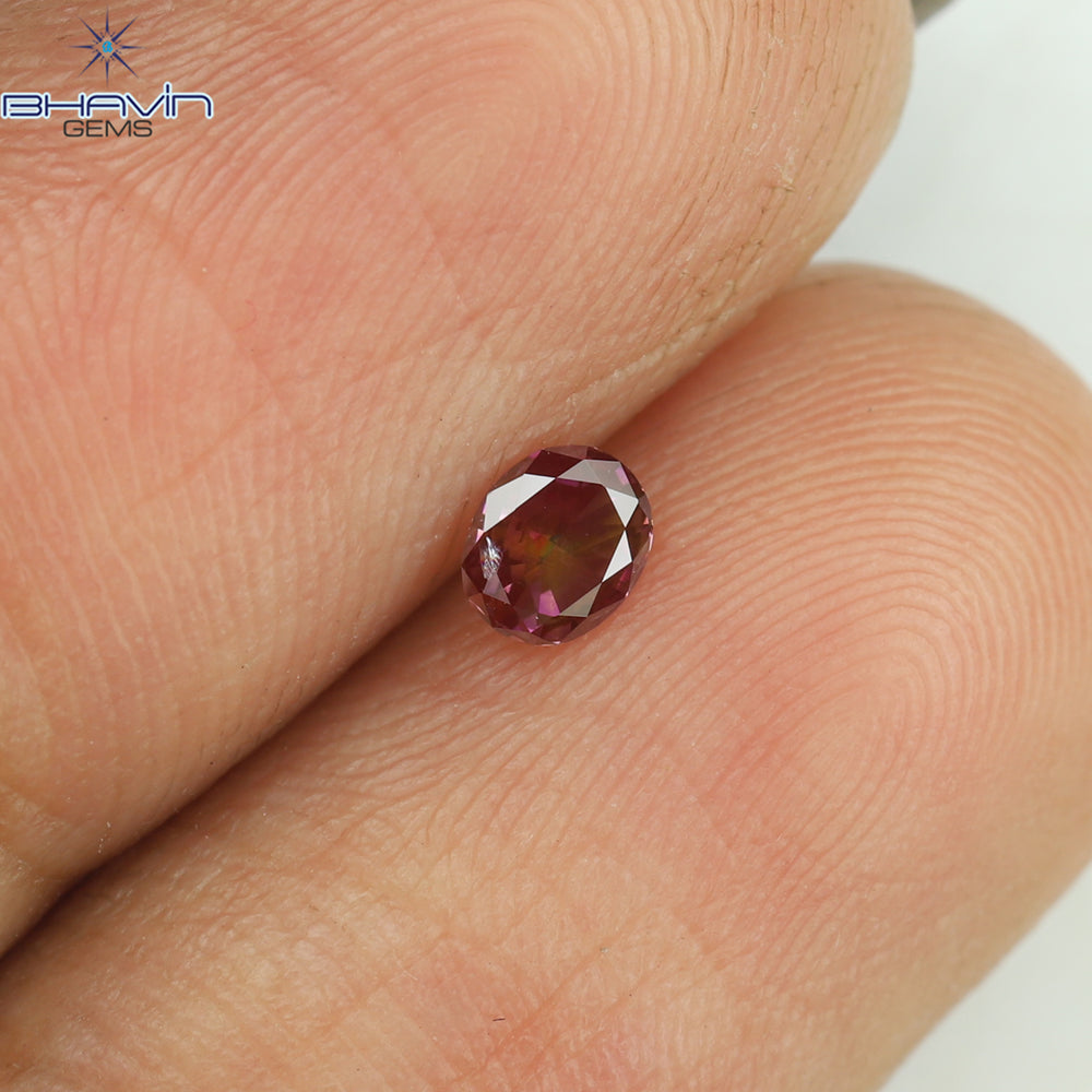 0.12 CT Oval Shape Natural Diamond Enhanced Pink Color SI1 Clarity (3.50 MM)