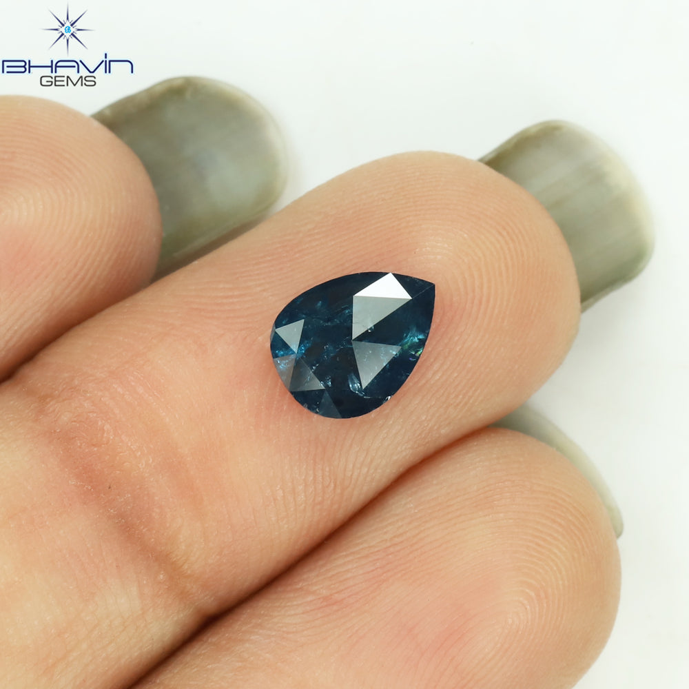 0.97 Pear Shape Natural Diamond Blue Color I3 Clarity (7.86 MM)
