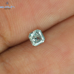 0.19 CT Radiant Shape Natural Diamond Greenish Blue Color VS2 Clarity (3.21 MM)