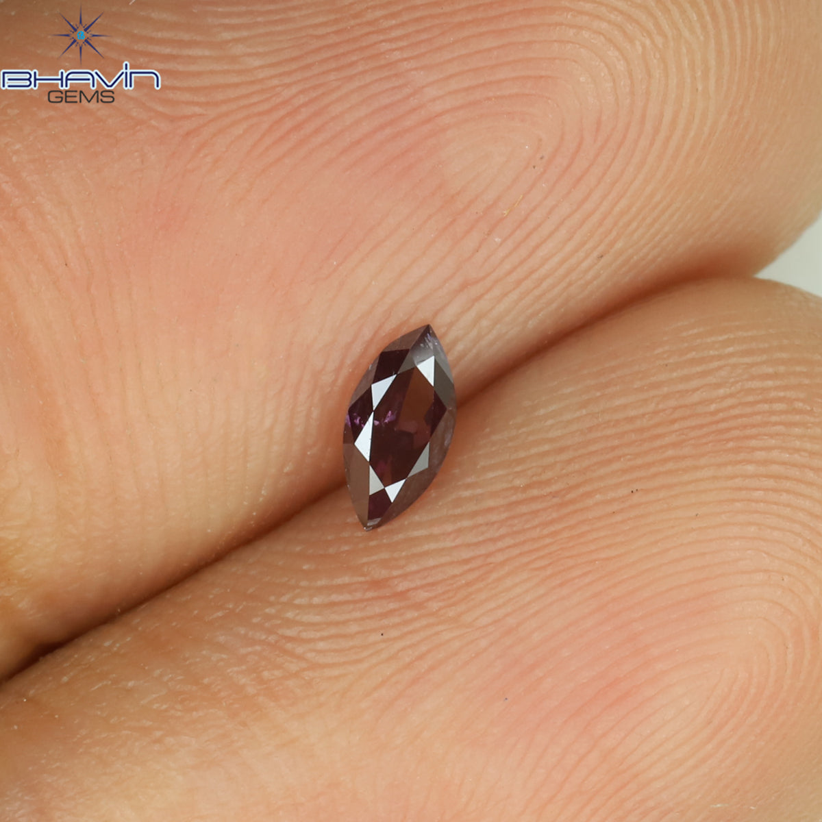 0.19 CT マーキス シェイプ ナチュラル ダイヤモンド ピンク カラー I1 クラリティ (5.40 MM)