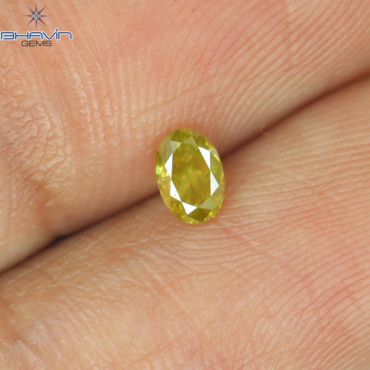 0.21 CT Natural Oval Diamond Enhanced Yellow Color Clarity SI1 (4.23 MM)