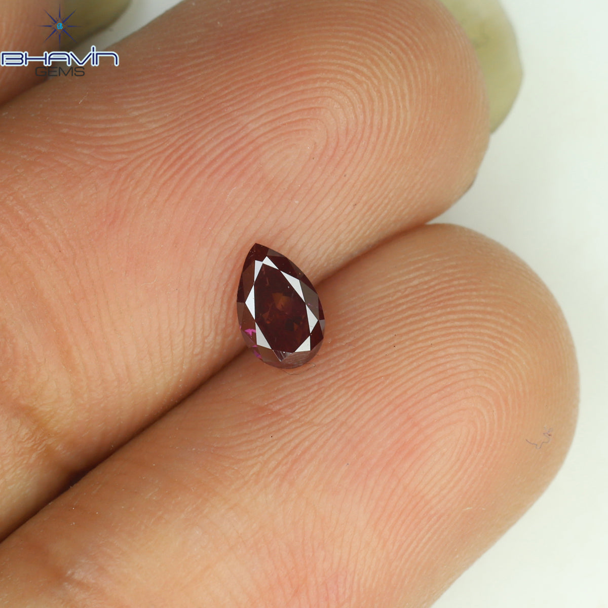 0.12 CT ペアシェイプ ナチュラル ダイヤモンド 強化ピンク色 VS2 クラリティ (3.87 MM)