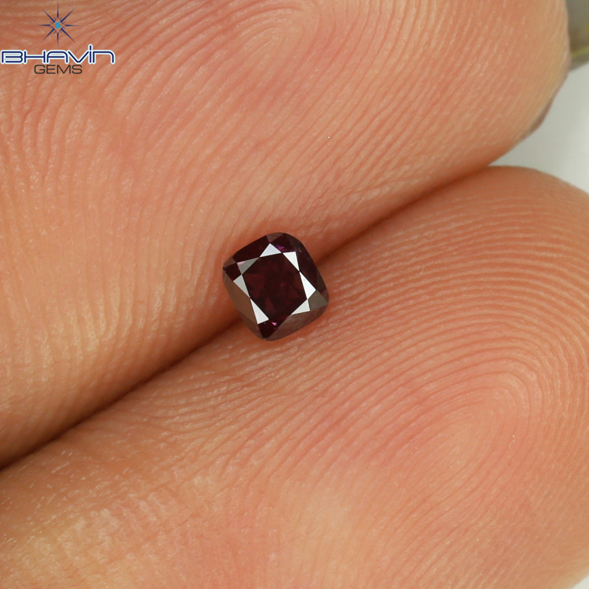0.07 CT クッション シェイプ ナチュラル ルース ダイヤモンド 強化ピンク色 VS2 クラリティ (2.36 MM)