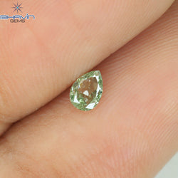 0.12 CT Pear Shape Natural Diamond Green Color VS2 Clarity (3.92 MM)