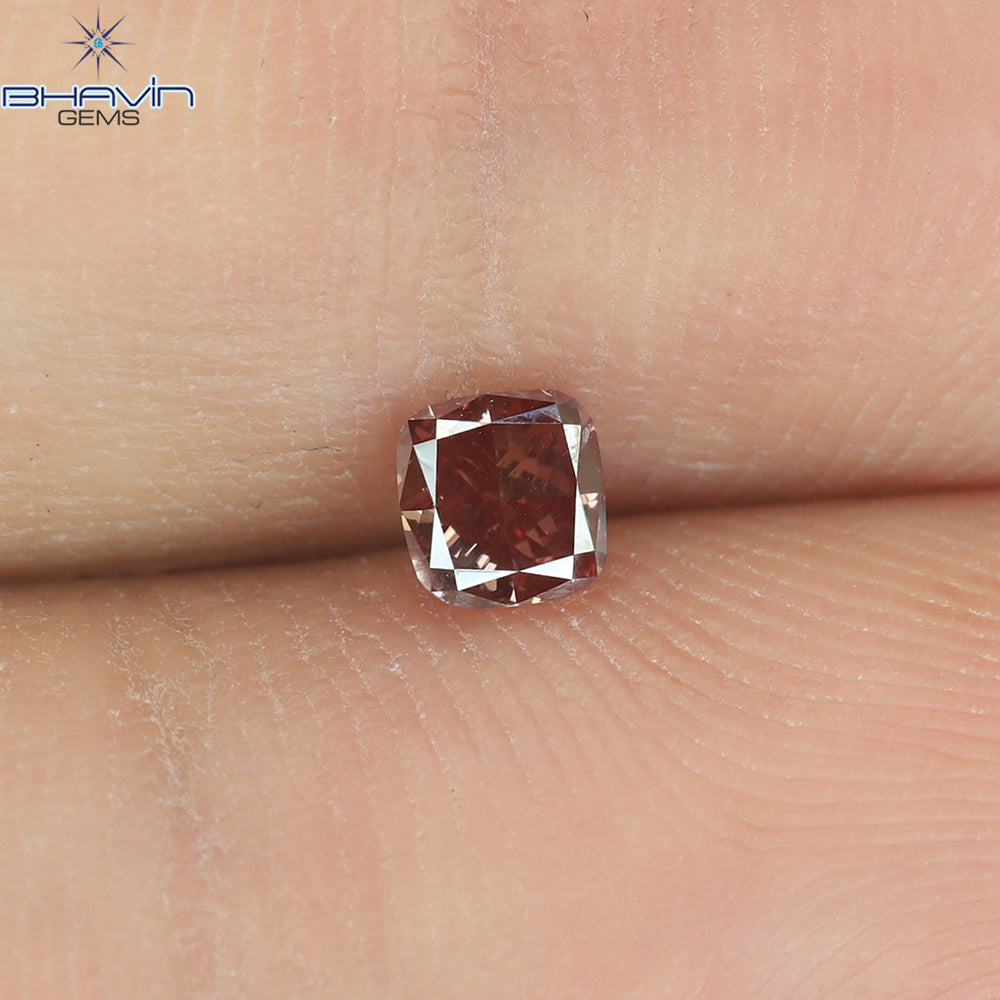 0.23 CT Natural Cushion Diamond Enhanced Pink Color Clarity SI1 (3.48 MM)