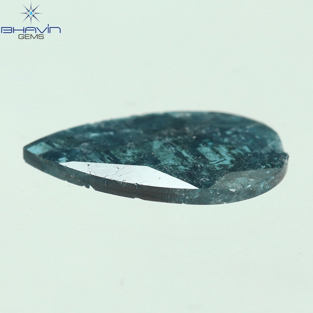 0.73 CT Pear Shape Natural Diamond Blue Color I3 Clarity (10.72 MM)