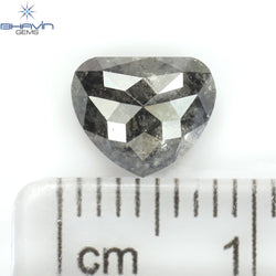 1.14 CT Heart Shape Natural Loose Diamond Salt And Pepper Color I3 Clarity (7.44 MM)