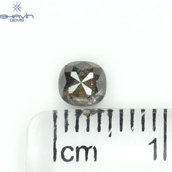 1.06 CT クッション シェイプ ソルト アンド ペッパー カラー ダイヤモンド クラリティ I3 (5.46 MM)