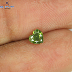 0.33 CT ハート シェイプ ナチュラル ダイヤモンド グリーン カラー SI2 クラリティ (4.08 MM)