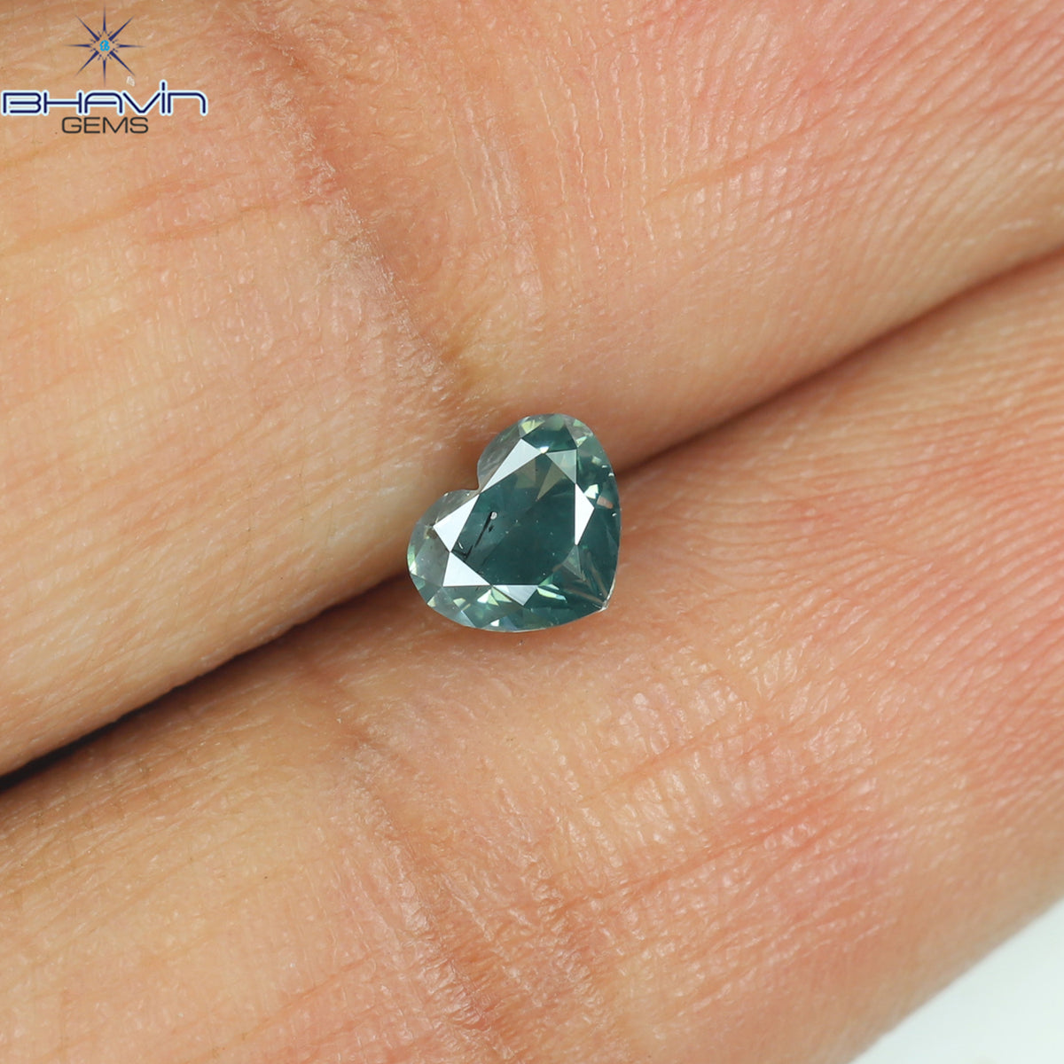 0.41 CT ハート シェイプ ナチュラル ダイヤモンド ブルー カラー SI2 クラリティ (4.77 MM)