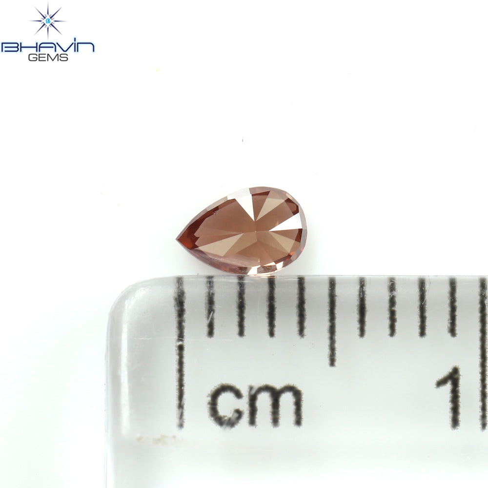 0.16 CT ペアシェイプ ナチュラル ダイヤモンド ピンク色 VS2 クラリティ (4.37 MM)