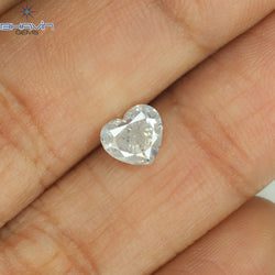 0.91 CT Heart Shape Natural Diamond White Color I1 Clarity (6.05 MM)