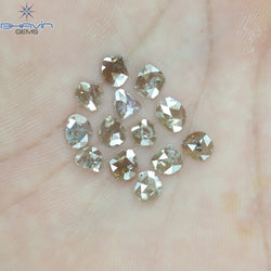 3.00 CT(13 Pcs) Polki Rosecut  Shape Natural Diamond Brown Color I2 Clarity (5.57 MM)