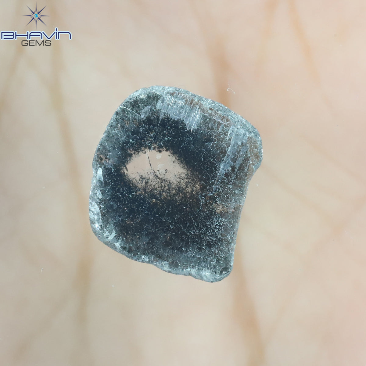 2.24 CT Slice Natural Diamond Salt And Pepper Color Clarity I3 (12.15 MM)