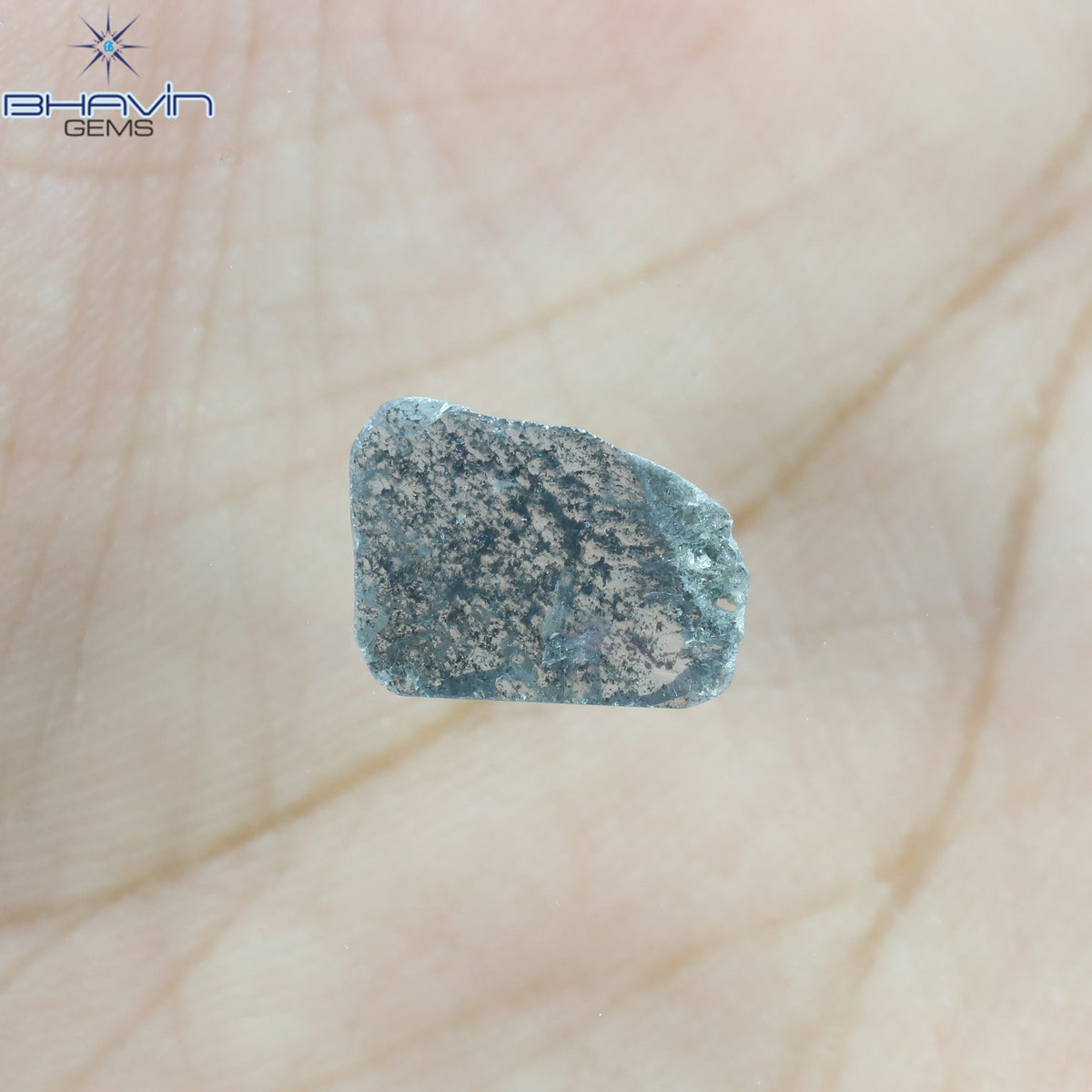 0.96 CT Slice Natural Diamond Salt And Pepper Color Clarity I3 (10.64 MM)