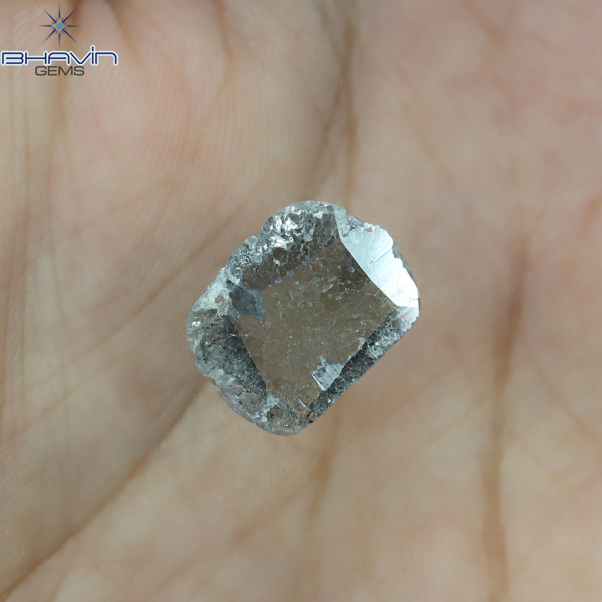 3.00 CT Slice Natural Diamond Salt And Pepper Color Clarity I3 (13.65 MM)