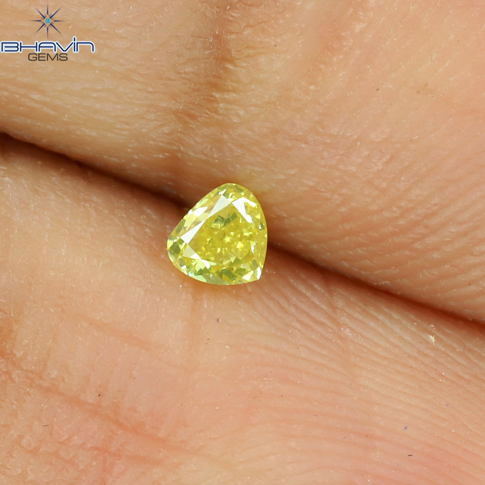 0.09 CT Heart Shape Natural Diamond Yellow Color VS1 Clarity (2.83 MM)
