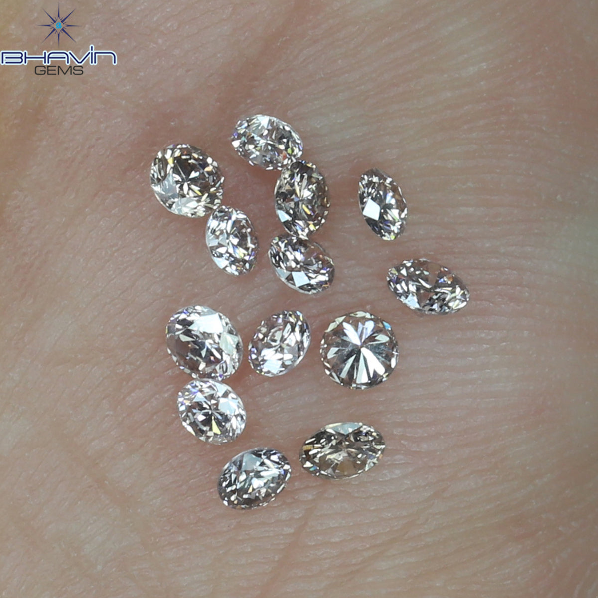 0.52 CT/13 Pcs Natural Round Diamond Brown Pink (Argyle) Color Clarity VS2 (2.35 MM)