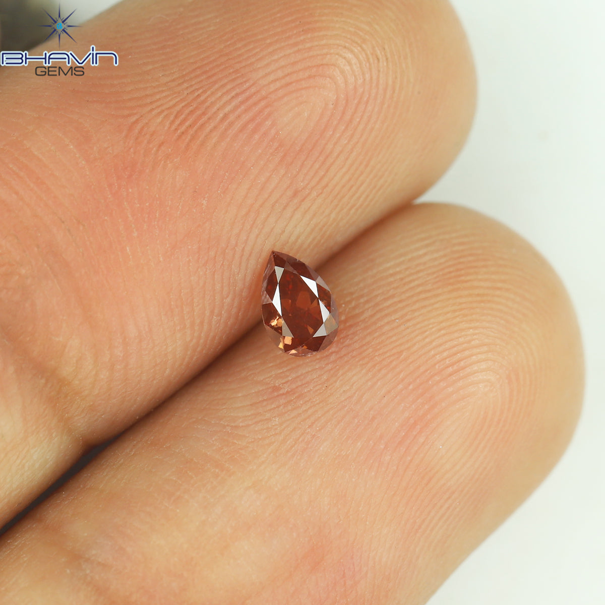 0.16 CT ペアシェイプ ナチュラル ダイヤモンド ピンク色 VS2 クラリティ (4.37 MM)