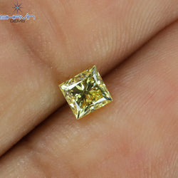 0.47 CT Princess Shape Natural Diamond Yellow Color VVS1 Clarity (4.02 MM)