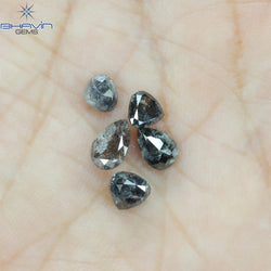 1.91 CT/5 PCS Mix Shape Natural Diamond Salt And Pepper Color I3 Clarity (6.00 MM)