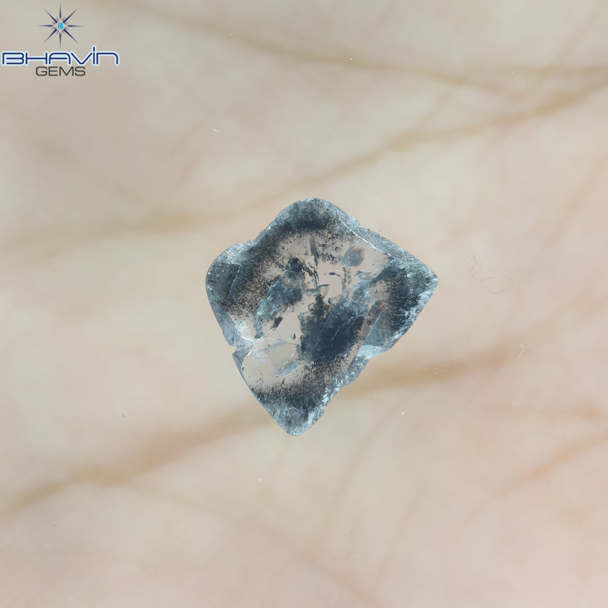 1.29 CT Slice Natural Diamond Salt And Pepper Color Clarity I3 (10.78 MM)