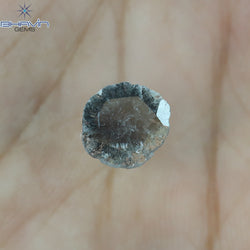 0.89 CT スライス シェイプ 天然ダイヤモンド ソルト アンド ペッパー カラー I3 クラリティ (9.81 MM)