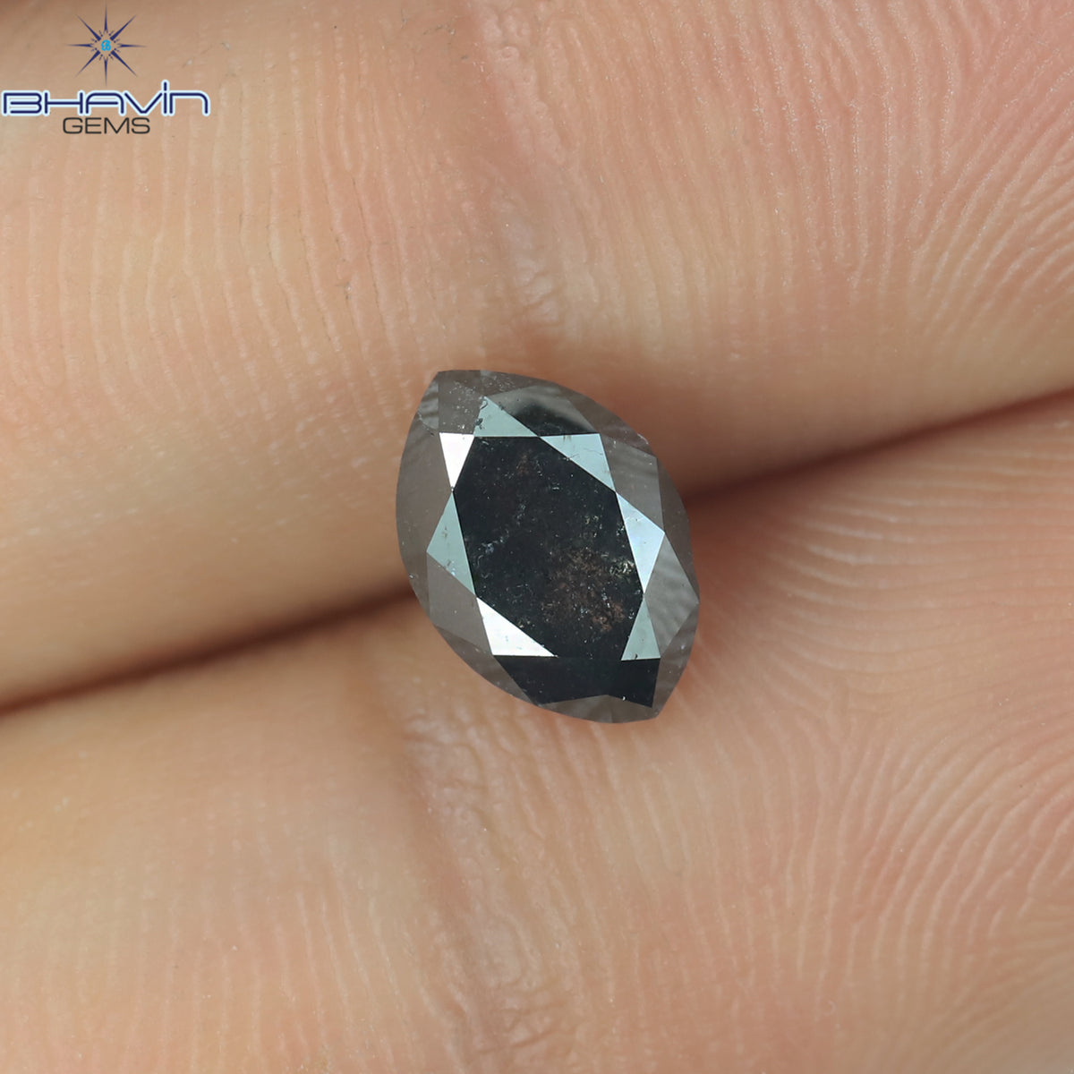 1.35 CT Natural Marquise Diamond Salt And Pepper Color Clarity I3 (7.99 MM)