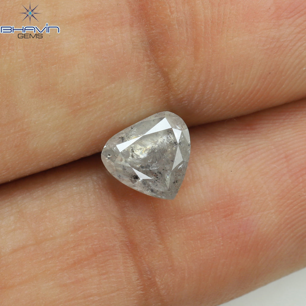 1.07 CT Heart Shape Natural Loose Diamond White Milky Color I3 Clarity (6.62 MM)